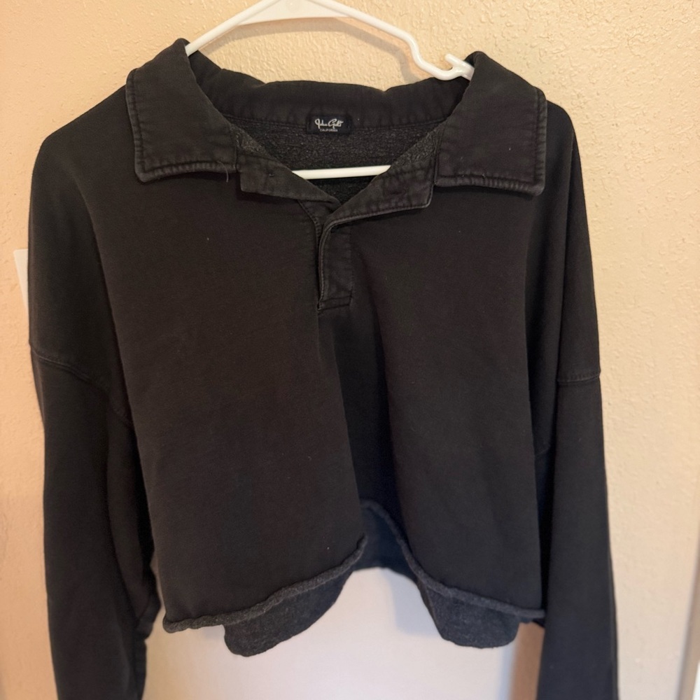Brandy Melville Charcoal Collared Top